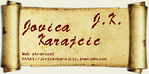 Jovica Karajčić vizit kartica